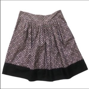 Fashion Bug Black Purple and Cream Print A-Line Skirt 10